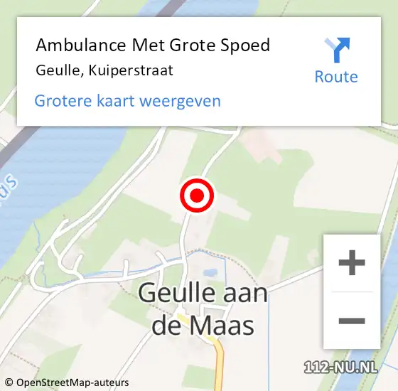 Locatie op kaart van de 112 melding: Ambulance Met Grote Spoed Naar Geulle, Kuiperstraat op 26 april 2014 08:34