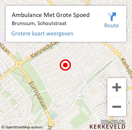 Locatie op kaart van de 112 melding: Ambulance Met Grote Spoed Naar Brunssum, Schoutstraat op 22 januari 2020 01:58
