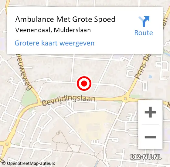 Locatie op kaart van de 112 melding: Ambulance Met Grote Spoed Naar Veenendaal, Mulderslaan op 22 januari 2020 05:48