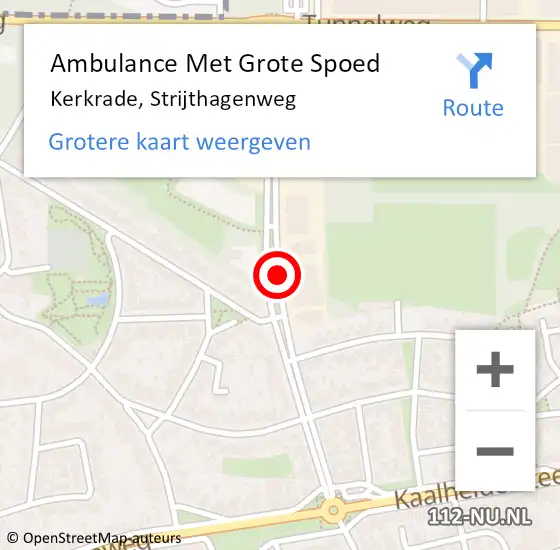 Locatie op kaart van de 112 melding: Ambulance Met Grote Spoed Naar Kerkrade, Strijthagenweg op 22 januari 2020 06:07