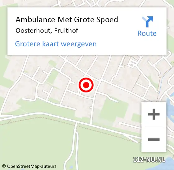 Locatie op kaart van de 112 melding: Ambulance Met Grote Spoed Naar Oosterhout, Fruithof op 26 april 2014 08:43