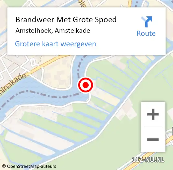 Locatie op kaart van de 112 melding: Brandweer Met Grote Spoed Naar Amstelhoek, Amstelkade op 22 januari 2020 07:36