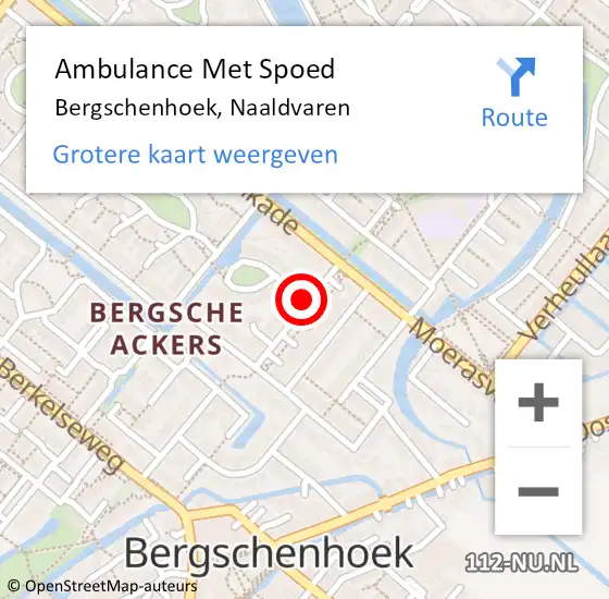 Locatie op kaart van de 112 melding: Ambulance Met Spoed Naar Bergschenhoek, Naaldvaren op 22 januari 2020 08:17