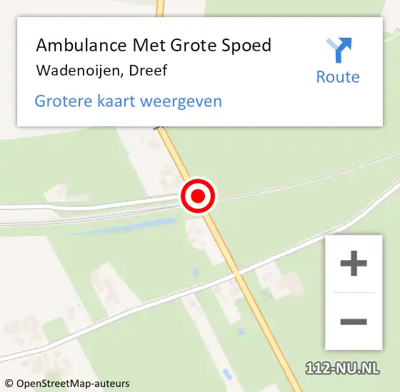 Locatie op kaart van de 112 melding: Ambulance Met Grote Spoed Naar Wadenoijen, Dreef op 22 januari 2020 09:18
