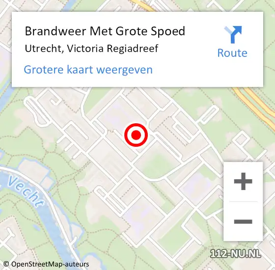 Locatie op kaart van de 112 melding: Brandweer Met Grote Spoed Naar Utrecht, Victoria Regiadreef op 22 januari 2020 10:20