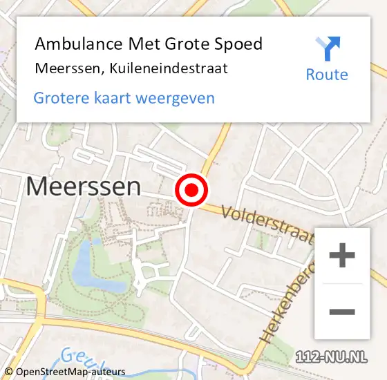 Locatie op kaart van de 112 melding: Ambulance Met Grote Spoed Naar Meerssen, Kuileneindestraat op 26 april 2014 09:02