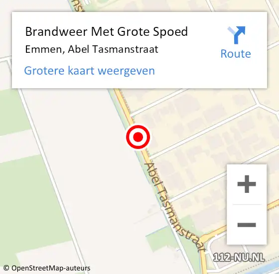 Locatie op kaart van de 112 melding: Brandweer Met Grote Spoed Naar Emmen, Abel Tasmanstraat op 22 januari 2020 11:27