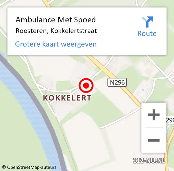 Locatie op kaart van de 112 melding: Ambulance Met Spoed Naar Roosteren, Kokkelertstraat op 26 april 2014 09:21