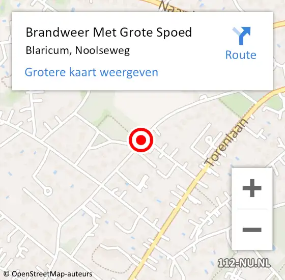 Locatie op kaart van de 112 melding: Brandweer Met Grote Spoed Naar Blaricum, Noolseweg op 22 januari 2020 16:05