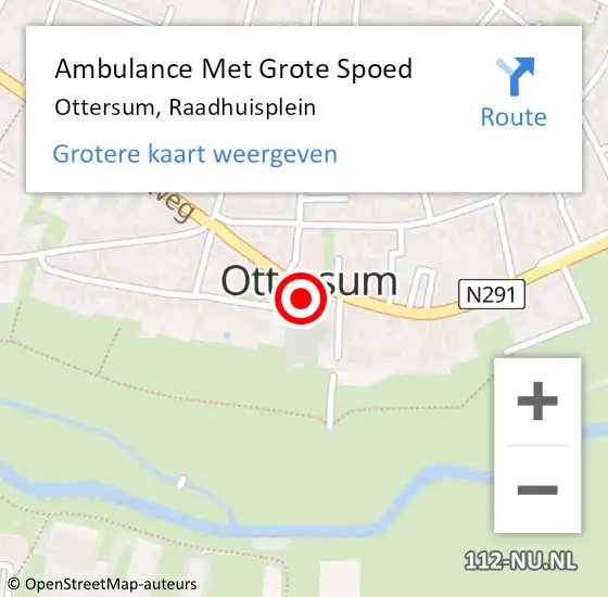 Locatie op kaart van de 112 melding: Ambulance Met Grote Spoed Naar Ottersum, Raadhuisplein op 22 januari 2020 17:08