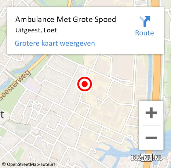 Locatie op kaart van de 112 melding: Ambulance Met Grote Spoed Naar Uitgeest, Loet op 22 januari 2020 17:23