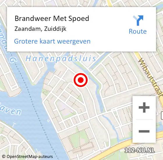 Locatie op kaart van de 112 melding: Brandweer Met Spoed Naar Zaandam, Zuiddijk op 22 januari 2020 18:26