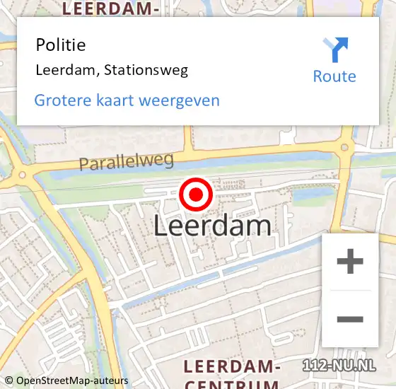 Locatie op kaart van de 112 melding: Politie Leerdam, Stationsweg op 22 januari 2020 19:28