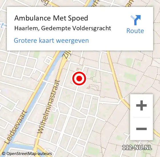 Locatie op kaart van de 112 melding: Ambulance Met Spoed Naar Haarlem, Gedempte Voldersgracht op 22 januari 2020 21:01
