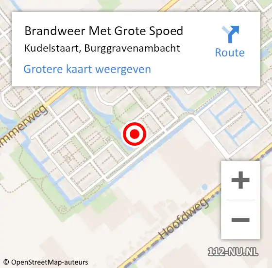 Locatie op kaart van de 112 melding: Brandweer Met Grote Spoed Naar Kudelstaart, Burggravenambacht op 22 januari 2020 21:41