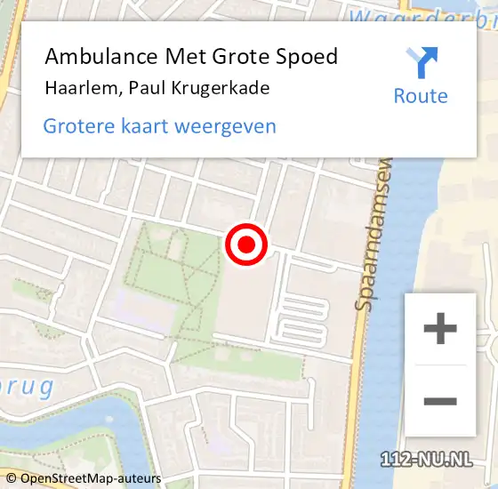 Locatie op kaart van de 112 melding: Ambulance Met Grote Spoed Naar Haarlem, Paul Krugerkade op 22 januari 2020 23:52