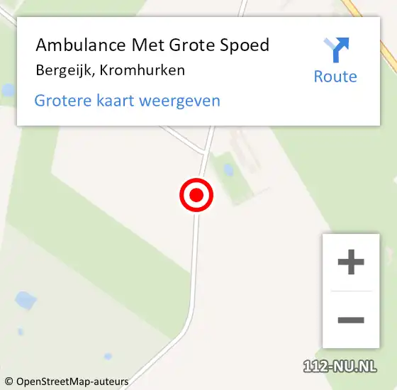 Locatie op kaart van de 112 melding: Ambulance Met Grote Spoed Naar Bergeijk, Kromhurken op 23 januari 2020 01:12