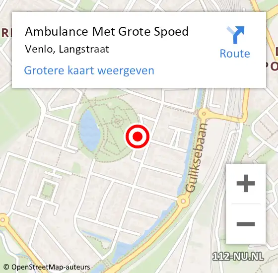 Locatie op kaart van de 112 melding: Ambulance Met Grote Spoed Naar Venlo, Langstraat op 23 januari 2020 05:14