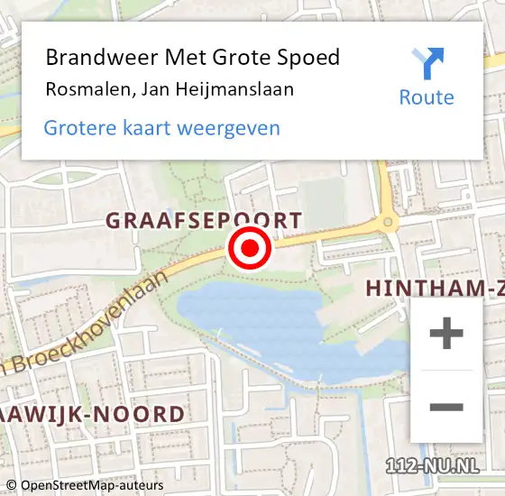 Locatie op kaart van de 112 melding: Brandweer Met Grote Spoed Naar Rosmalen, Jan Heijmanslaan op 23 januari 2020 09:38