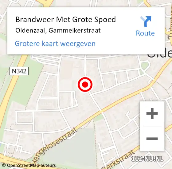 Locatie op kaart van de 112 melding: Brandweer Met Grote Spoed Naar Oldenzaal, Gammelkerstraat op 23 januari 2020 09:44