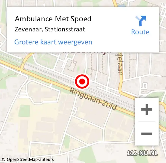 Locatie op kaart van de 112 melding: Ambulance Met Spoed Naar Zevenaar, Stationsstraat op 23 januari 2020 10:26