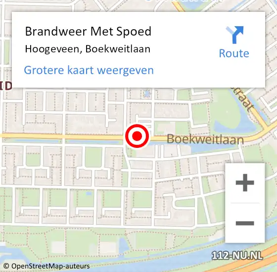 Locatie op kaart van de 112 melding: Brandweer Met Spoed Naar Hoogeveen, Boekweitlaan op 26 april 2014 10:51
