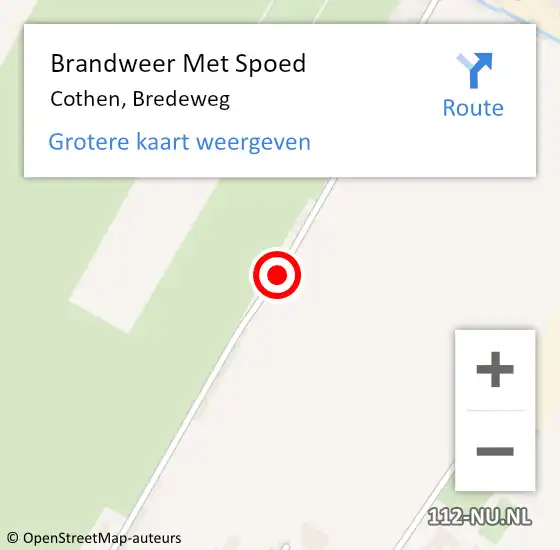 Locatie op kaart van de 112 melding: Brandweer Met Spoed Naar Cothen, Bredeweg op 23 januari 2020 12:22