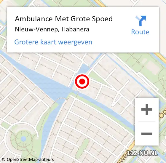 Locatie op kaart van de 112 melding: Ambulance Met Grote Spoed Naar Nieuw-Vennep, Habanera op 23 januari 2020 12:45