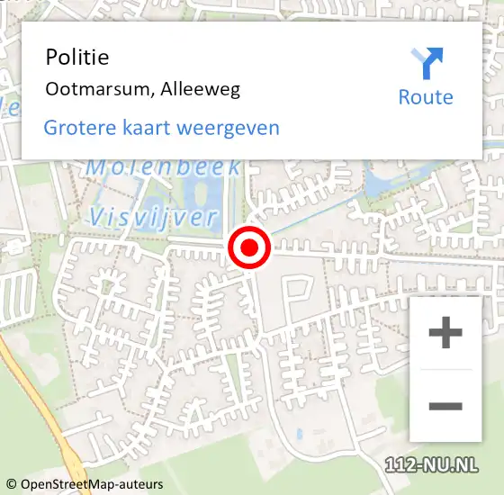 Locatie op kaart van de 112 melding: Politie Ootmarsum, Alleeweg op 23 januari 2020 13:06