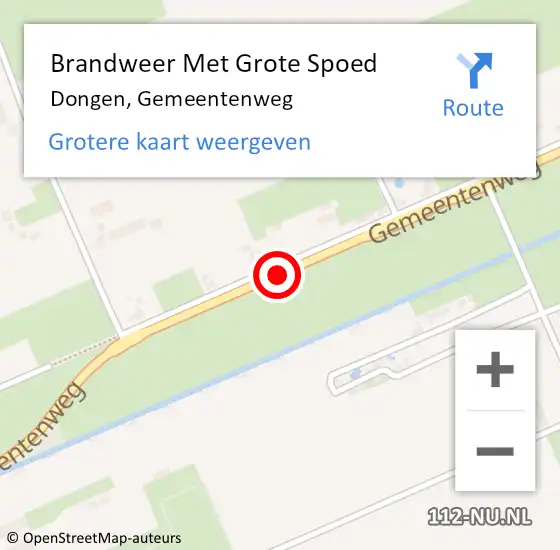 Locatie op kaart van de 112 melding: Brandweer Met Grote Spoed Naar Dongen, Gemeentenweg op 23 januari 2020 14:11