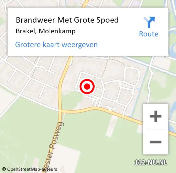 Locatie op kaart van de 112 melding: Brandweer Met Grote Spoed Naar Brakel, Molenkamp op 23 januari 2020 14:31