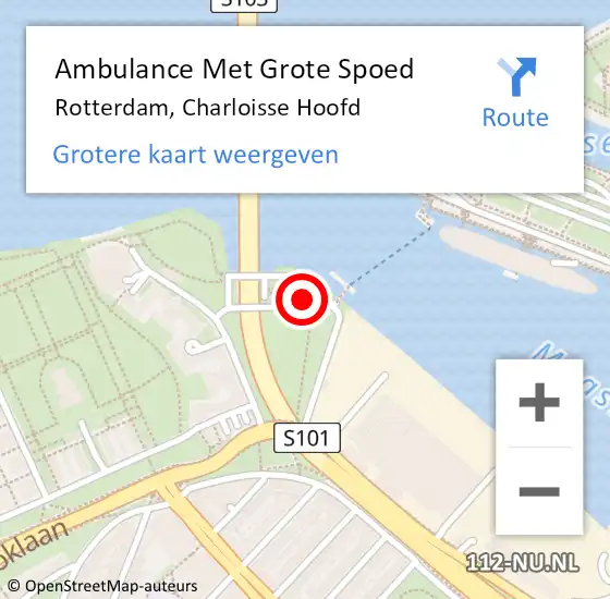 Locatie op kaart van de 112 melding: Ambulance Met Grote Spoed Naar Rotterdam, Charloisse Hoofd op 23 januari 2020 16:43