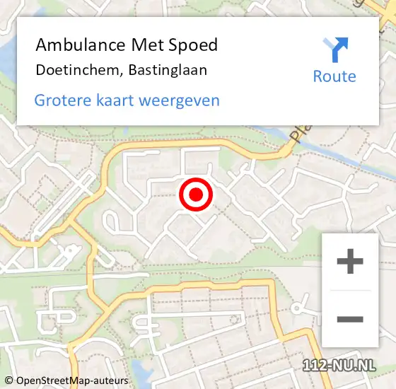 Locatie op kaart van de 112 melding: Ambulance Met Spoed Naar Doetinchem, Bastinglaan op 23 januari 2020 17:34