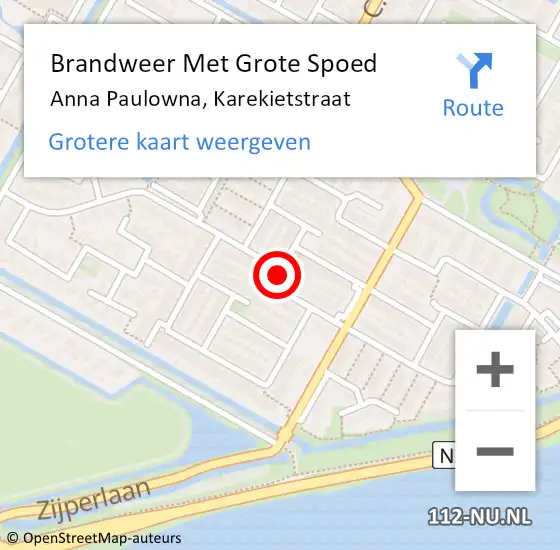 Locatie op kaart van de 112 melding: Brandweer Met Grote Spoed Naar Anna Paulowna, Karekietstraat op 23 januari 2020 18:37