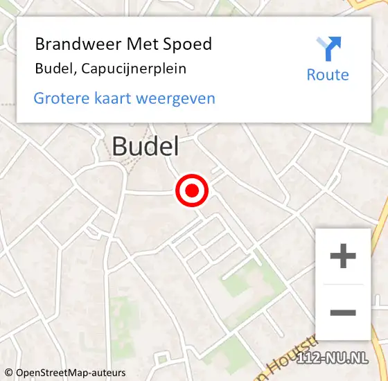 Locatie op kaart van de 112 melding: Brandweer Met Spoed Naar Budel, Capucijnerplein op 23 januari 2020 18:57