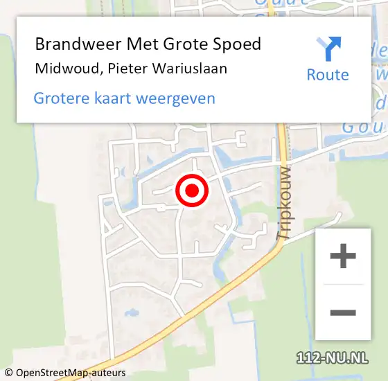 Locatie op kaart van de 112 melding: Brandweer Met Grote Spoed Naar Midwoud, Pieter Wariuslaan op 23 januari 2020 19:35