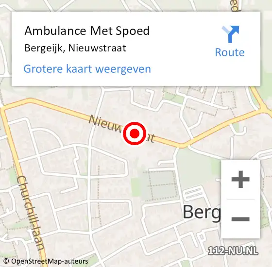 Locatie op kaart van de 112 melding: Ambulance Met Spoed Naar Bergeijk, Nieuwstraat op 24 januari 2020 03:21