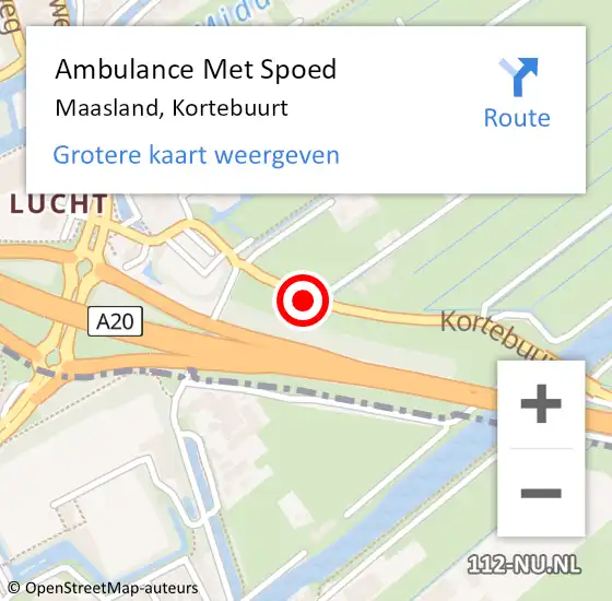 Locatie op kaart van de 112 melding: Ambulance Met Spoed Naar Maasland, Kortebuurt op 24 januari 2020 03:54