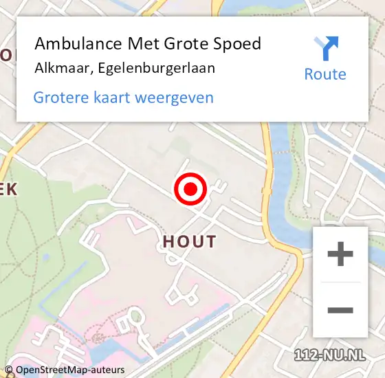 Locatie op kaart van de 112 melding: Ambulance Met Grote Spoed Naar Alkmaar, Egelenburgerlaan op 24 januari 2020 04:41