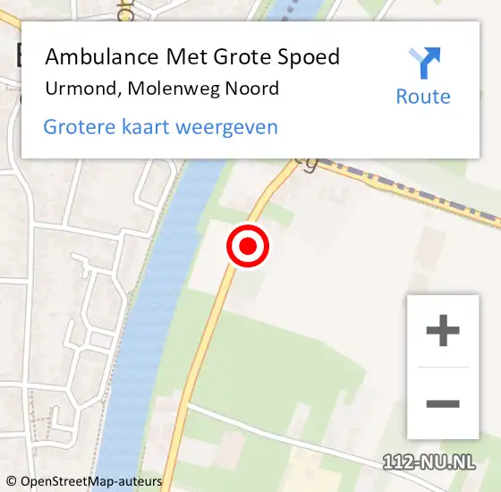 Locatie op kaart van de 112 melding: Ambulance Met Grote Spoed Naar Urmond, Molenweg Noord op 26 april 2014 12:17