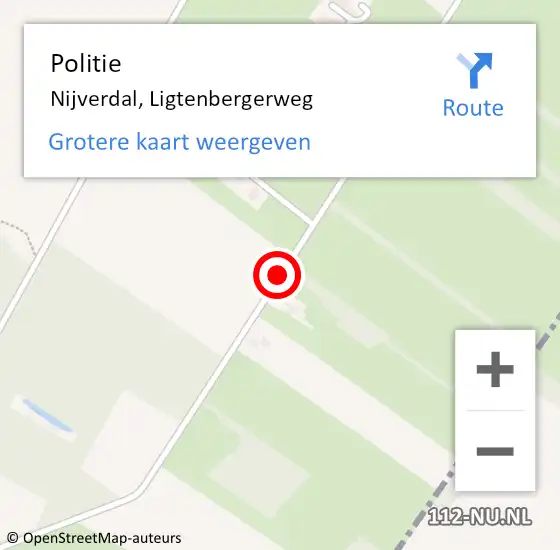 Locatie op kaart van de 112 melding: Politie Nijverdal, Ligtenbergerweg op 24 januari 2020 08:00