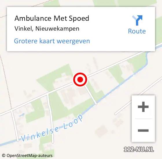 Locatie op kaart van de 112 melding: Ambulance Met Spoed Naar Vinkel, Nieuwekampen op 24 januari 2020 08:40