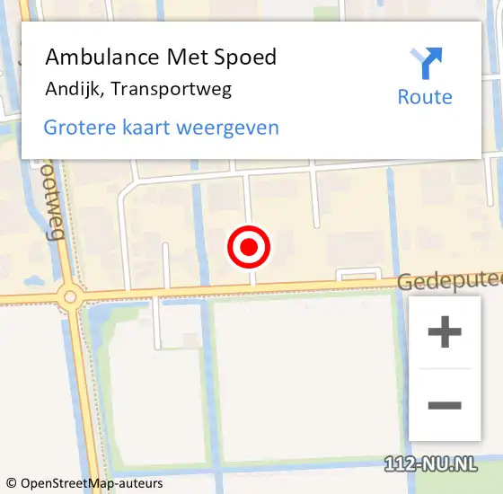 Locatie op kaart van de 112 melding: Ambulance Met Spoed Naar Andijk, Transportweg op 24 januari 2020 08:54