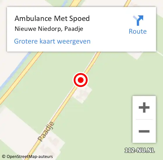 Locatie op kaart van de 112 melding: Ambulance Met Spoed Naar Nieuwe Niedorp, Paadje op 24 januari 2020 09:24