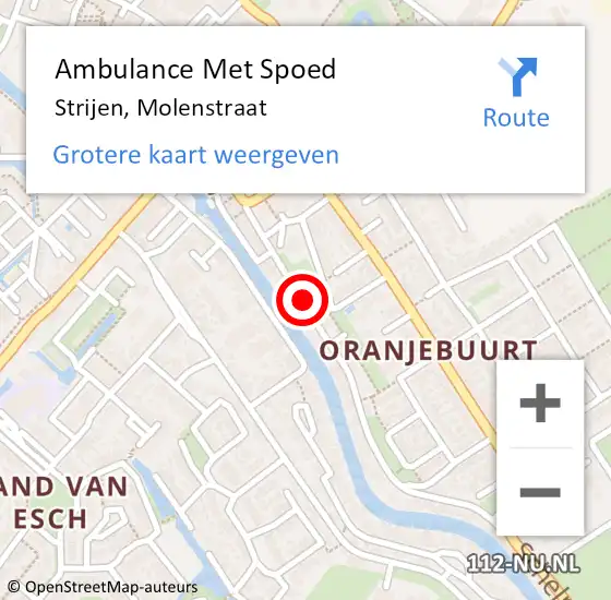 Locatie op kaart van de 112 melding: Ambulance Met Spoed Naar Strijen, Molenstraat op 24 januari 2020 10:30