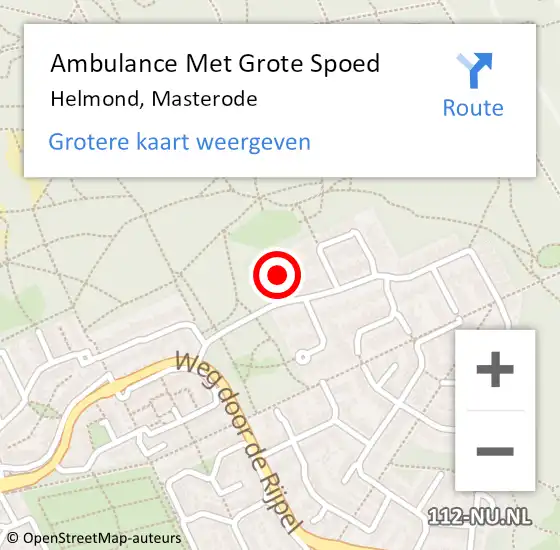 Locatie op kaart van de 112 melding: Ambulance Met Grote Spoed Naar Helmond, Masterode op 24 januari 2020 10:44