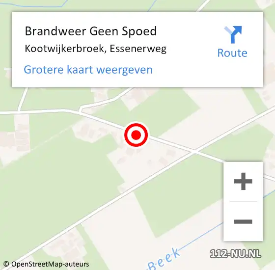 Locatie op kaart van de 112 melding: Brandweer Geen Spoed Naar Kootwijkerbroek, Essenerweg op 24 januari 2020 11:14