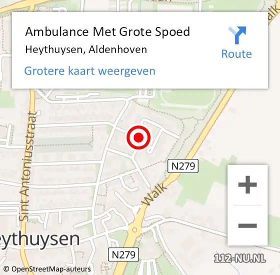 Locatie op kaart van de 112 melding: Ambulance Met Grote Spoed Naar Heythuysen, Aldenhoven op 24 januari 2020 12:23