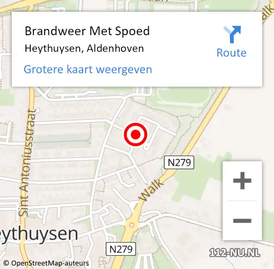 Locatie op kaart van de 112 melding: Brandweer Met Spoed Naar Heythuysen, Aldenhoven op 24 januari 2020 12:36