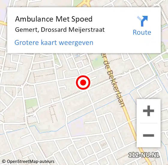 Locatie op kaart van de 112 melding: Ambulance Met Spoed Naar Gemert, Drossard Meijerstraat op 24 januari 2020 12:52